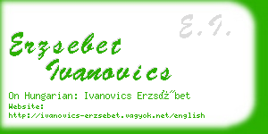 erzsebet ivanovics business card